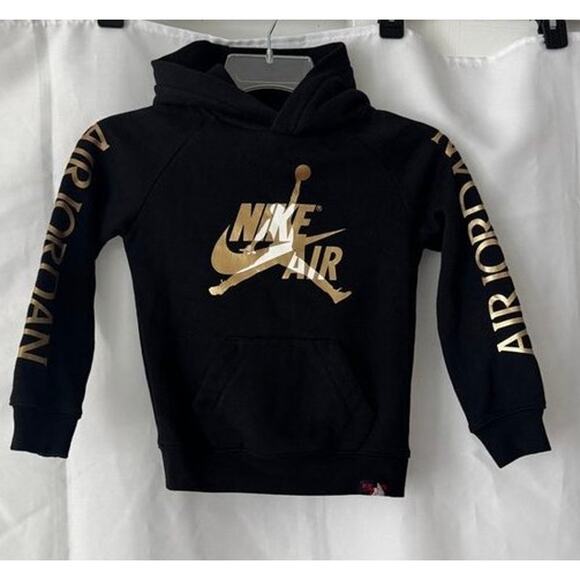 Nike Air Jordan Black Gold Logo Hoodie XS (4–5 Yrs) - Picture 12 of 15